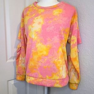 JOLIE & JOY | Pink Tie Dye Long Sleeved Pullover Sweater Women's Size Medium NWT